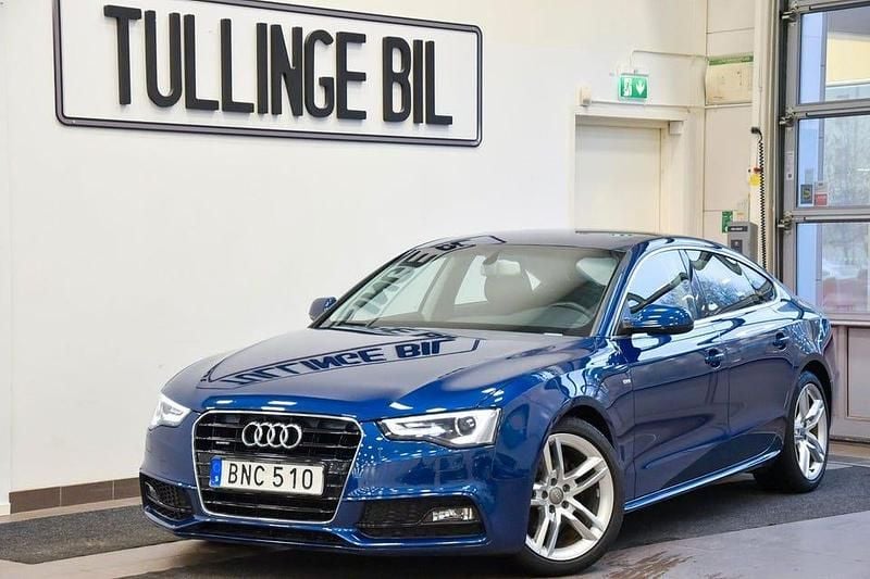 Blå Begagnad 2015 Audi A5 Sportback S-Line Halvkombi | 234 900 kr (Marknadspris) - Bild 1/4