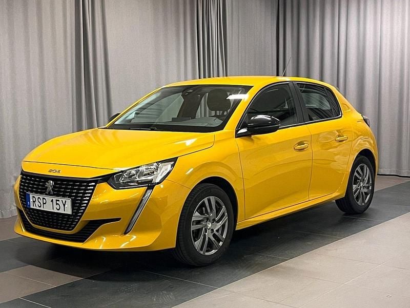 Gul Begagnad 2022 Peugeot 208 Active Halvkombi | 129 900 kr (Bra pris) - Bild 1/3