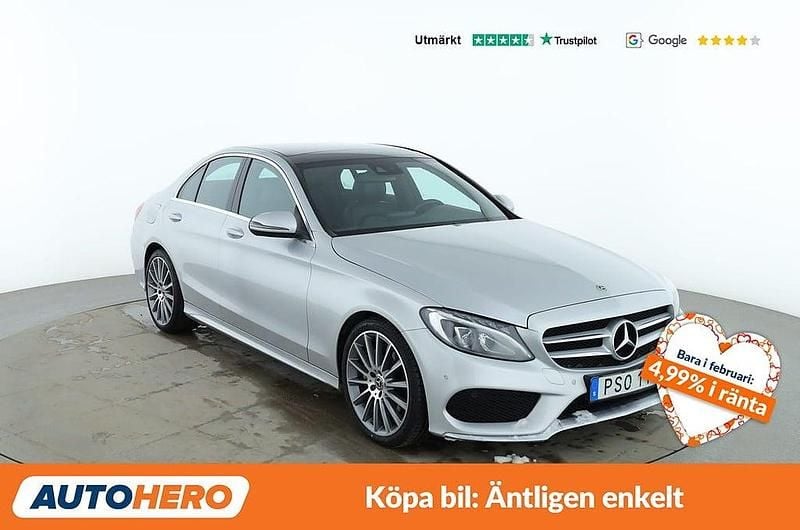 Begagnad Mercedes C220 AMG line 171 HK (125 kW) 2017 Silver Sedan