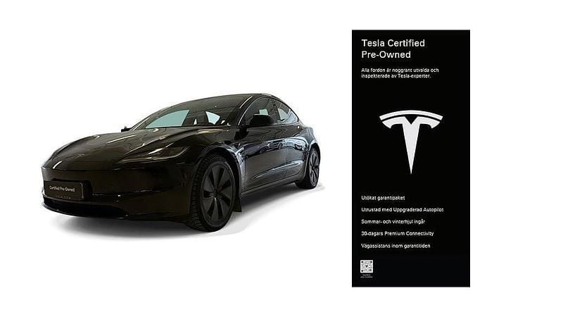Begagnad Tesla Model 3 Long Range AWD 366 kW (498 HK) 2023 Svart Sedan