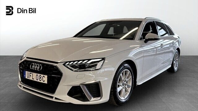 Glaciärvit metallic Begagnad 2023 Audi A4 S-Line Kombi | 389 900 kr (Marknadspris) - Bild 1/4