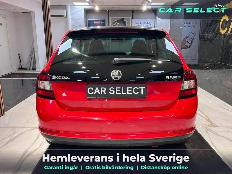 Begagnad Skoda Rapid 106 HK (77 kW) 2015 Röd Halvkombi