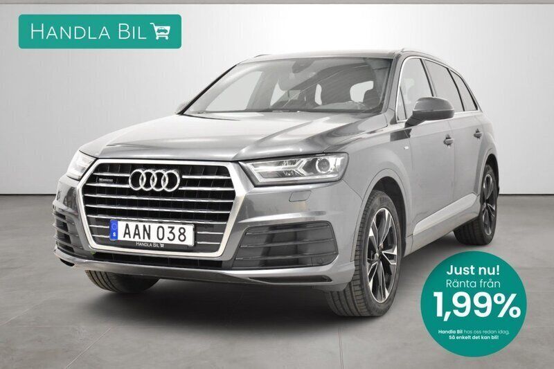 Grå Begagnad 2015 Audi Q7 S-Line SUV | 369 900 kr (Marknadspris) - Bild 1/3