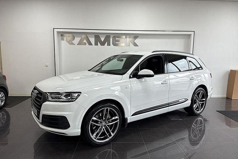 Vit Begagnad 2018 Audi Q7 S-Line SUV | 359 000 kr (Bra pris) - Bild 1/4