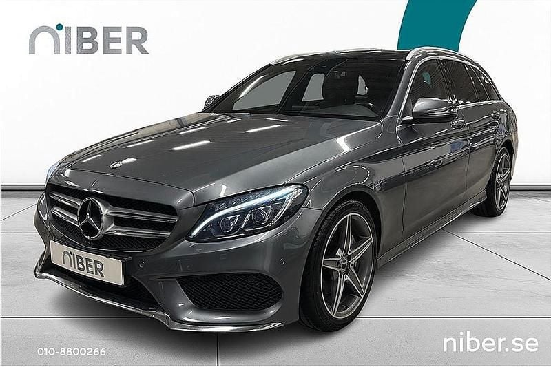 Grå Begagnad 2017 Mercedes C220 AMG Kombi | 269 900 kr (Lite dyr) - Bild 1/4