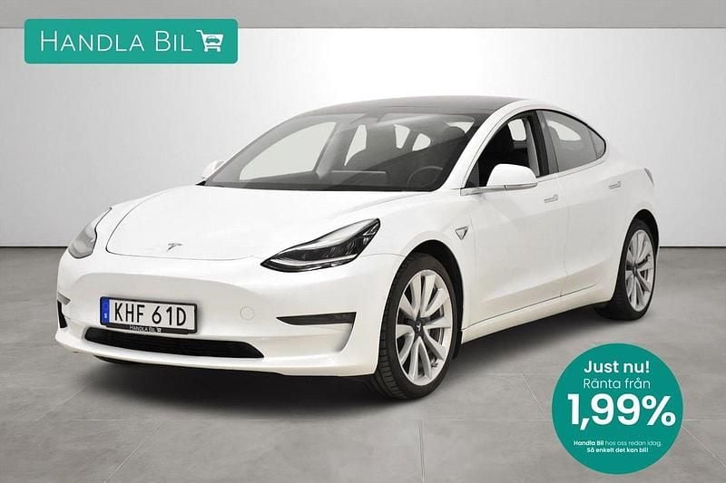 Vit Begagnad 2020 Tesla Model 3 Long Range AWD Sedan | 289 900 kr (Marknadspris) - Bild 1/3