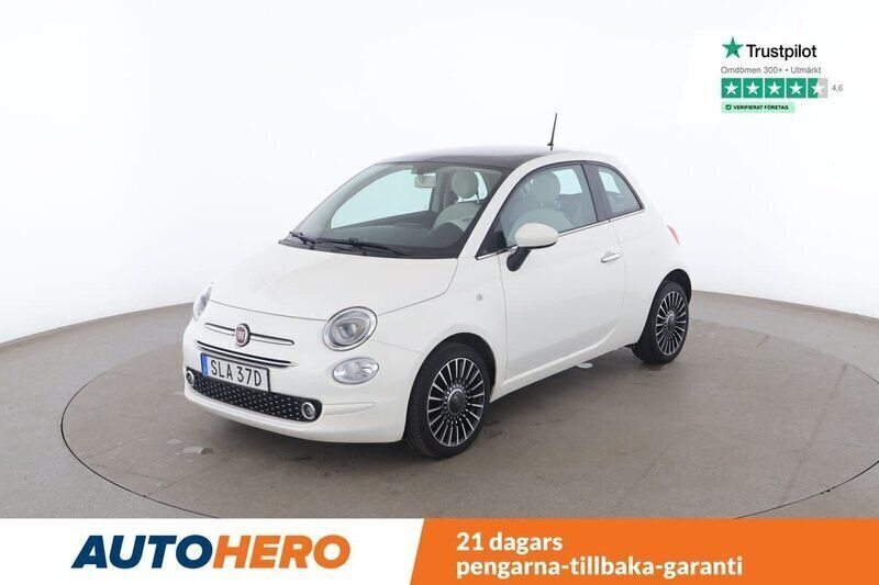 Vit Begagnad 2019 Fiat 500 Lounge Halvkombi | 99 000 kr (Bra pris) - Bild 1/4