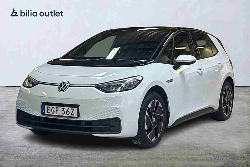 Vit Begagnad 2022 VW ID.3 Pro Performance Halvkombi | 224 900 kr (Bra pris) - Bild 1/1