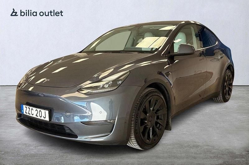 Grå Begagnad 2021 Tesla Model Y Long Range AWD SUV | 414 900 kr (Marknadspris) - Bild 1/4
