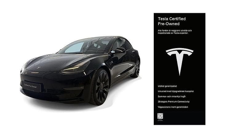 Begagnad Tesla Model 3 Performance 461 kW (627 HK) 2023 Svart Sedan