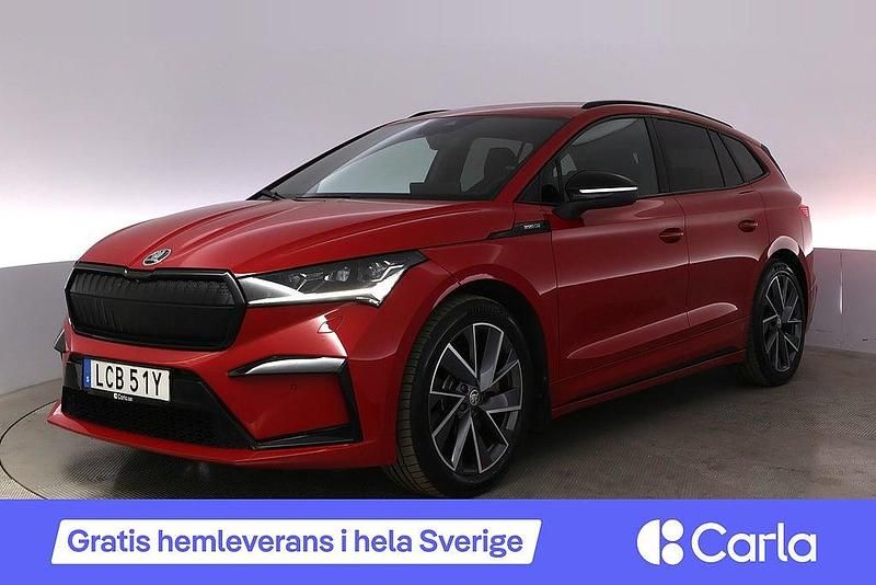 Röd Begagnad 2021 Skoda Enyaq iV SportLine SUV | 346 990 kr (Marknadspris) - Bild 1/4