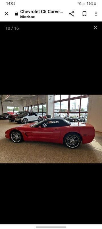 Röd Begagnad 2002 Chevrolet Corvette Cab | 260 000 kr (Marknadspris) - Bild 1/4