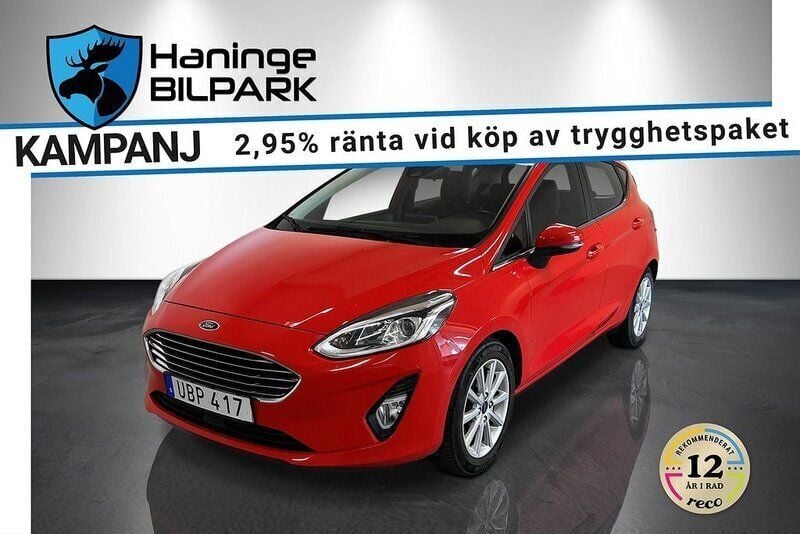 Röd Begagnad 2018 Ford Fiesta Titanium Halvkombi | 109 900 kr (Marknadspris) - Bild 1/2