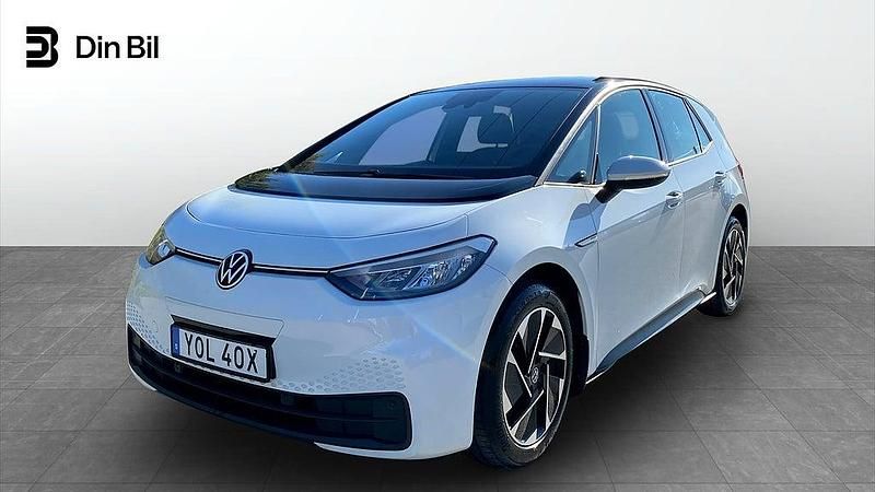 Begagnad VW ID.3 Pro Performance 150 kW (204 HK) 2022 Vit Halvkombi