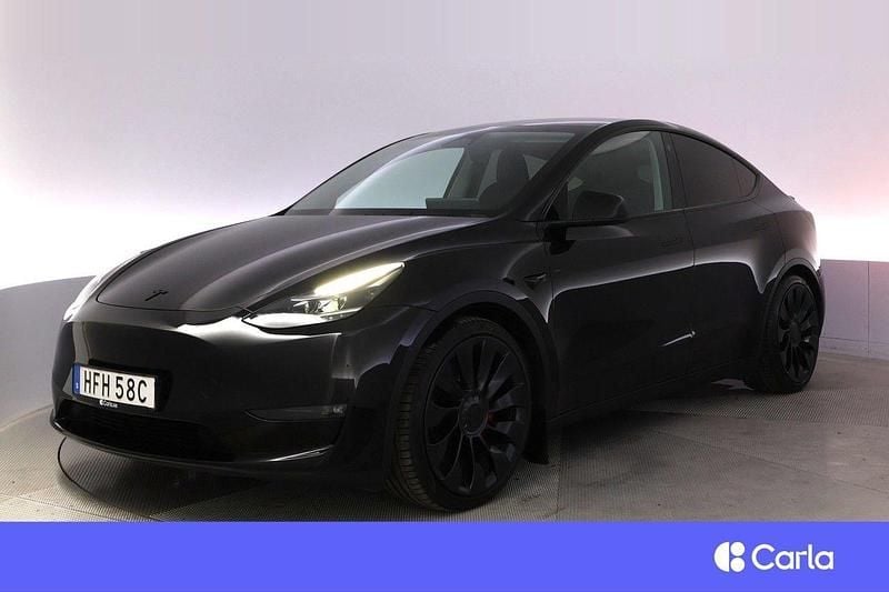 Svart Begagnad 2023 Tesla Model Y Performance SUV | 479 900 kr - Bild 1/4