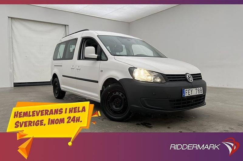 Vit Begagnad 2013 VW Caddy Maxi Life Life Minibuss | 159 800 kr (Marknadspris) - Bild 1/3