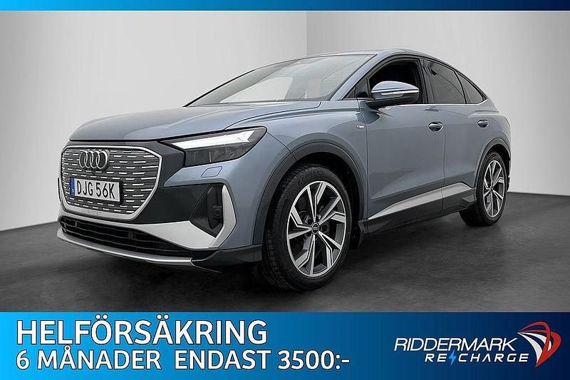 Blå Begagnad 2021 Audi Q4 Sportback e-tron S-Line SUV | 379 800 kr (Lite dyr) - Bild 1/3