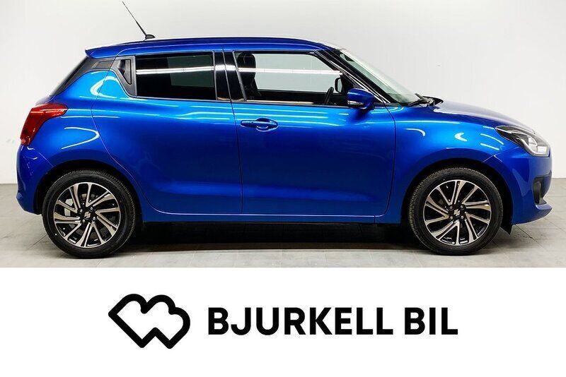 Speedy blue metallic Begagnad 2022 Suzuki Swift Halvkombi | 159 900 kr (Marknadspris) - Bild 1/4