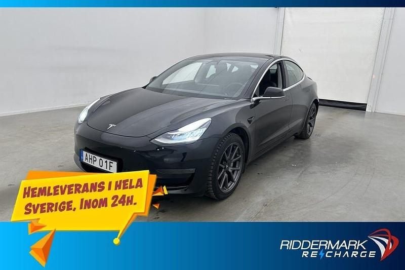 Svart Begagnad 2019 Tesla Model 3 Long Range AWD Sedan | 288 900 kr (Marknadspris) - Bild 1/3