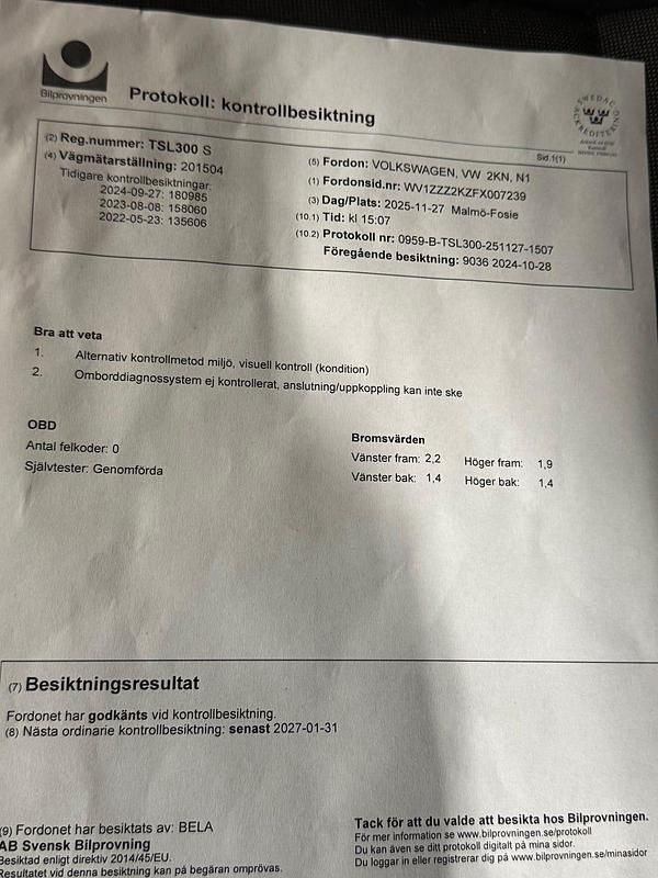 Begagnad VW Caddy 75 HK (55 kW) 2015 Minibuss