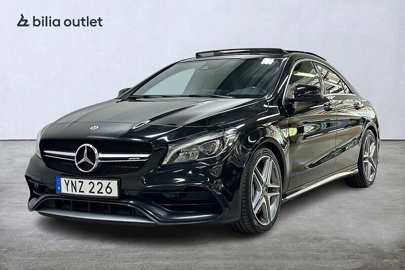 Svart Begagnad 2017 Mercedes CLA45 AMG AMG Sportkupé | 349 900 kr (Marknadspris) - Bild 1/3