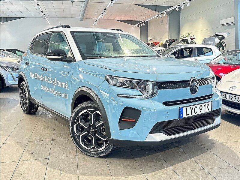 Blå (blå monte carlo) Begagnad 2024 Citroën e-C3 Halvkombi | 319 900 kr - Bild 1/4