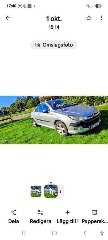 Grå Begagnad 2003 Peugeot 206 CC Cab | 7 000 kr (Bra pris) - Bild 1/4