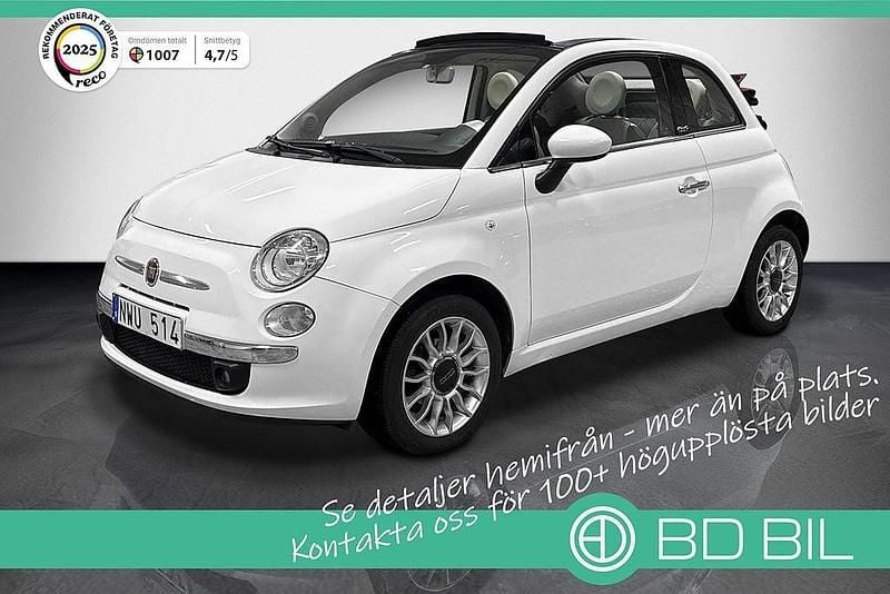 Vit Begagnad 2013 Fiat 500C Lounge Cab | 69 900 kr (Bra pris) - Bild 1/3