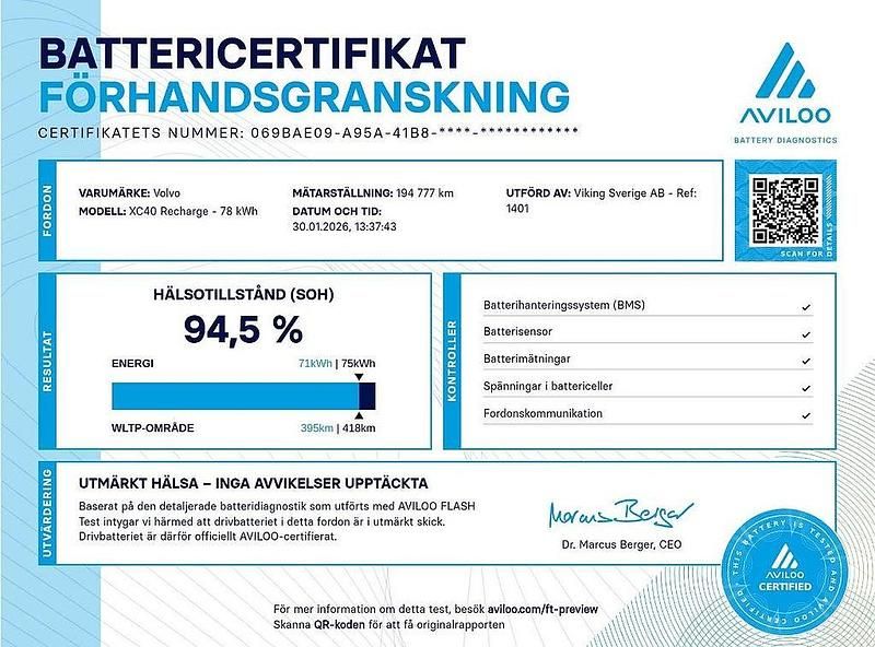 Begagnad Volvo XC40 Plus 154 kW (210 HK) 2022 Svart SUV