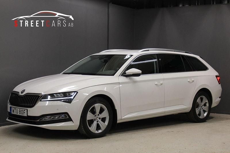 Vit Begagnad 2020 Skoda Superb Business Line Kombi | 234 900 kr (Marknadspris) - Bild 1/4