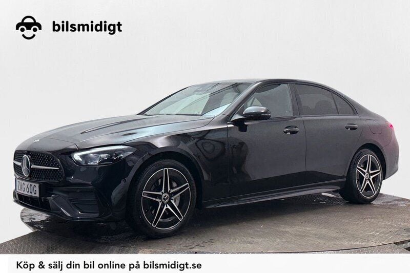 Svart Begagnad 2023 Mercedes C300e AMG line Sedan | 498 900 kr (Marknadspris) - Bild 1/3