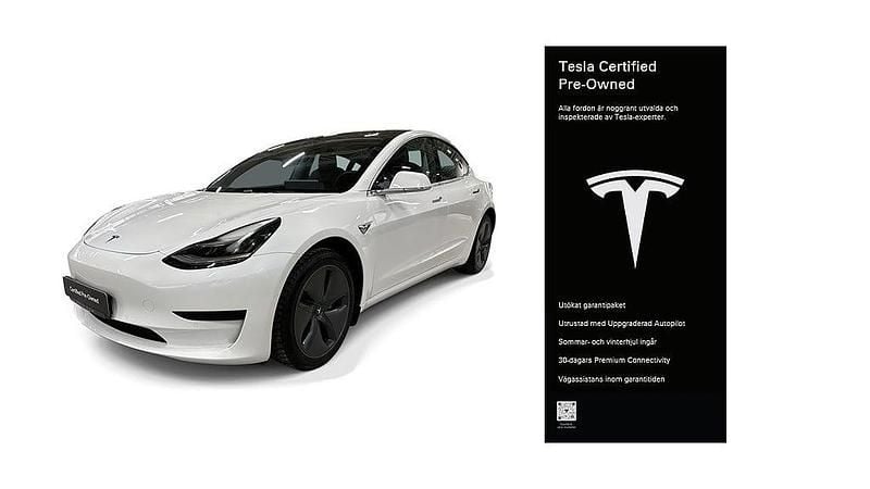Begagnad Tesla Model 3 Standard Range Plus 239 kW (325 HK) 2020 Vit Sedan