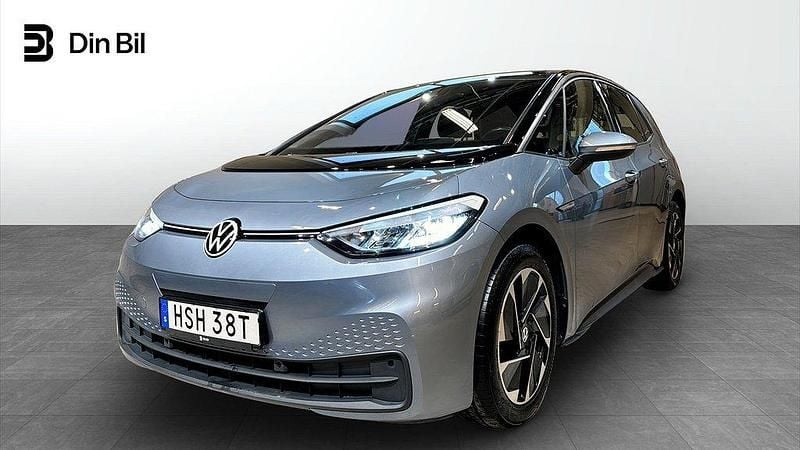 Blå (stonewashed blue metallic) Begagnad 2021 VW ID.3 Pro Performance Halvkombi | 219 900 kr (Superpris) - Bild 1/4