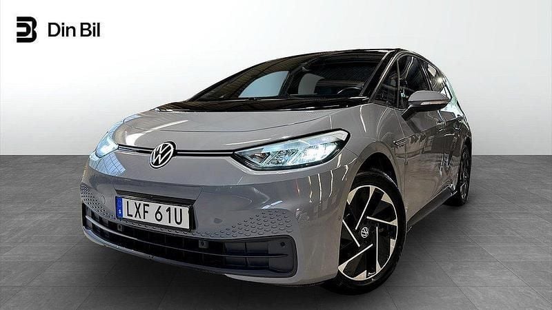 Grå (moonstone grey black) Begagnad 2022 VW ID.3 Pro Performance Halvkombi | 249 900 kr (Marknadspris) - Bild 1/4