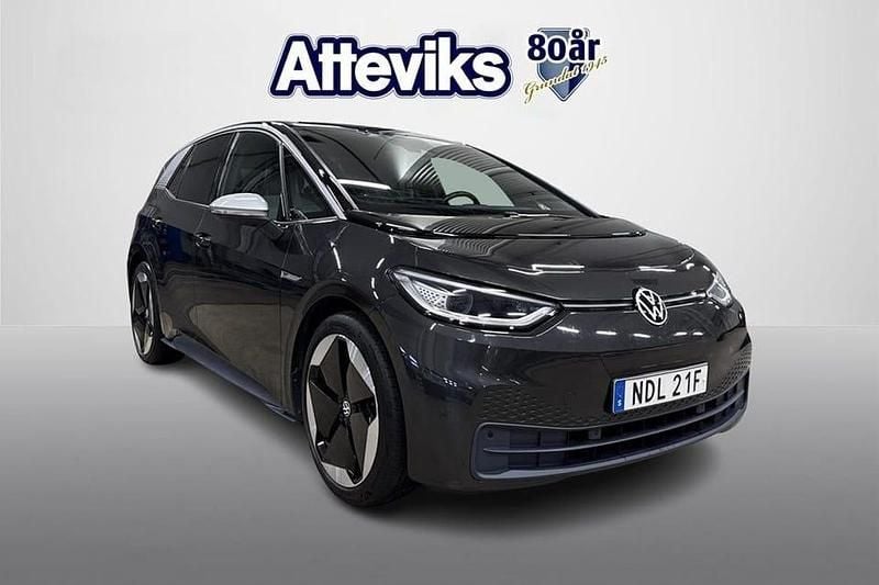Mörkgrå Begagnad 2020 VW ID.3 Pro Performance Halvkombi | 239 500 kr (Marknadspris) - Bild 1/4