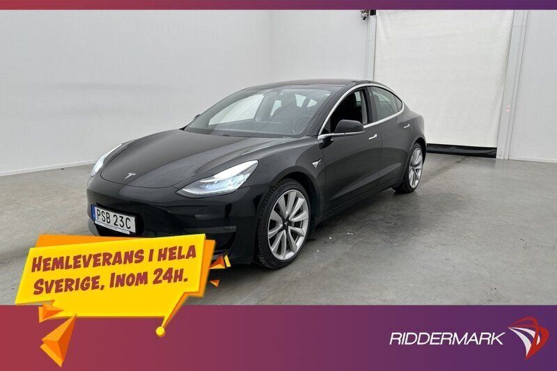 Svart Begagnad 2019 Tesla Model 3 Long Range Sedan | 249 800 kr (Marknadspris) - Bild 1/3