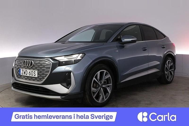 Blå Begagnad 2023 Audi Q4 Sportback e-tron S-Line SUV | 494 990 kr (Marknadspris) - Bild 1/4