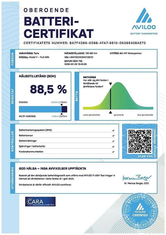 Begagnad Tesla Model Y Long Range AWD 378 kW (514 HK) 2021 Vit SUV
