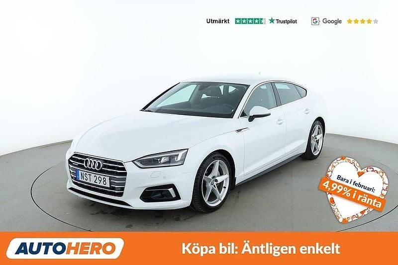 Begagnad Audi A5 Sportback 192 HK (141 kW) 2018 Vit Halvkombi