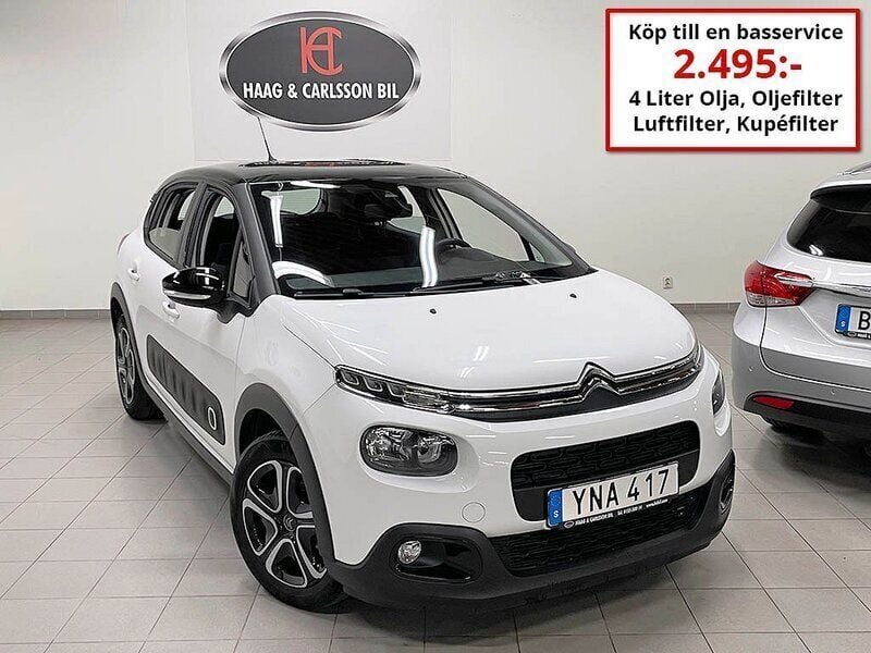 Vit Begagnad 2018 Citroën C3 Halvkombi | 109 000 kr (Marknadspris) - Bild 1/4