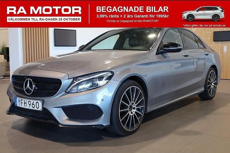 Silver (silver metallic ) Begagnad 2016 Mercedes C220 AMG line Sedan | 199 900 kr (Bra pris) - Bild 1/3