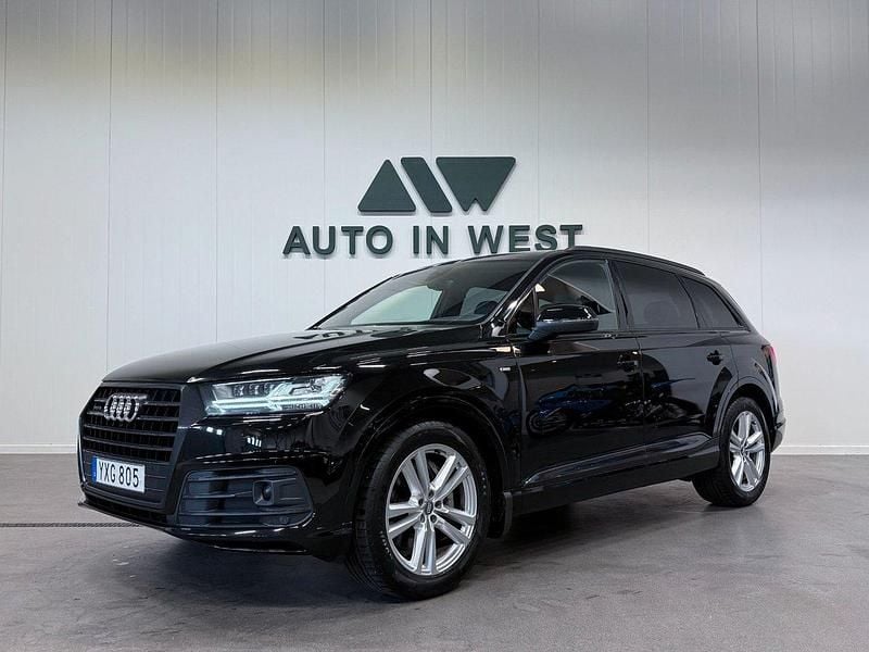 Svart Begagnad 2018 Audi Q7 S-Line SUV | 369 900 kr (Marknadspris) - Bild 1/4