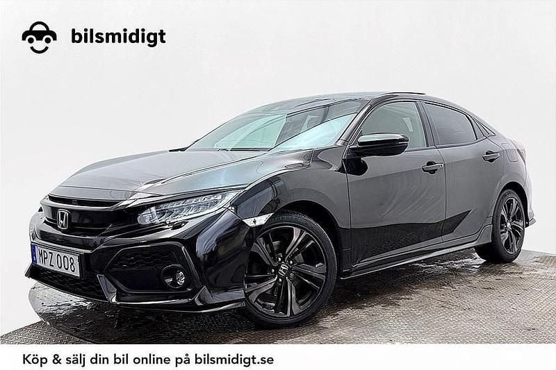Svart Begagnad 2018 Honda Civic Halvkombi | 184 900 kr (Marknadspris) - Bild 1/3