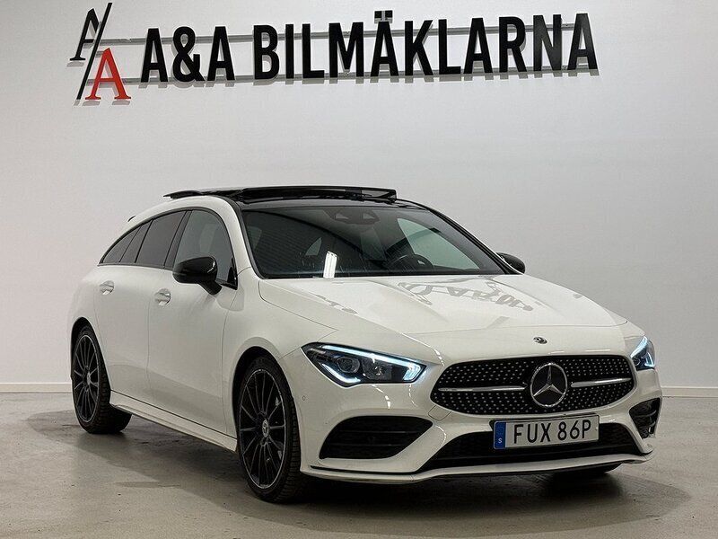 Vit Begagnad 2019 Mercedes CLA200 Shooting Brake AMG Kombi | 264 800 kr (Marknadspris) - Bild 1/4