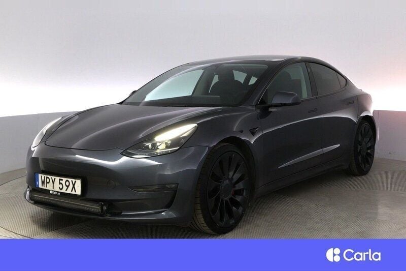 Null Begagnad 2021 Tesla Model 3 Performance Sedan | 294 900 kr (Bra pris) - Bild 1/4