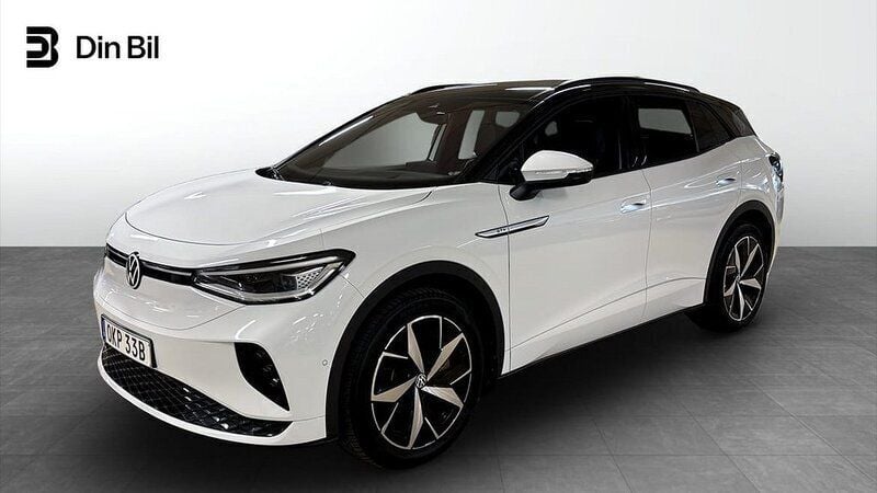 Vit (glacier white metallic) Begagnad 2022 VW ID.4 GTX SUV | 359 800 kr (Bra pris) - Bild 1/4