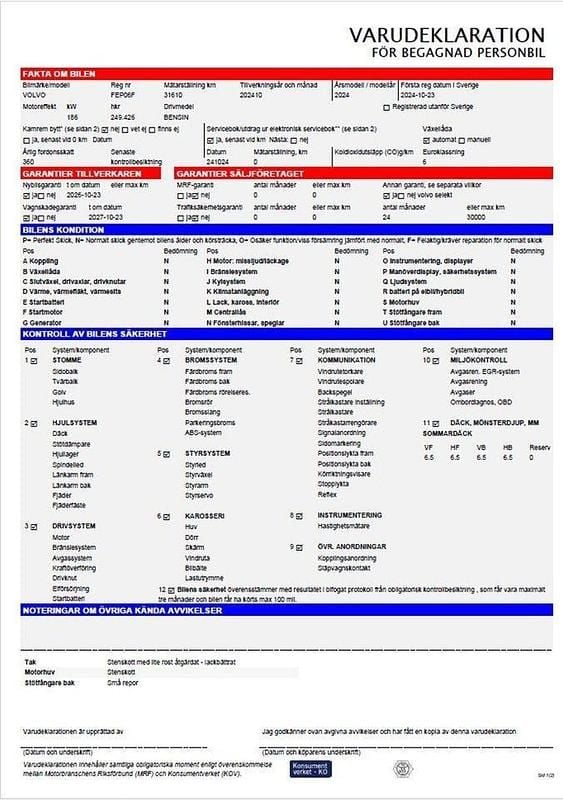 Begagnad Volvo V90 Plus 355 HK (261 kW) 2025 Blå Kombi