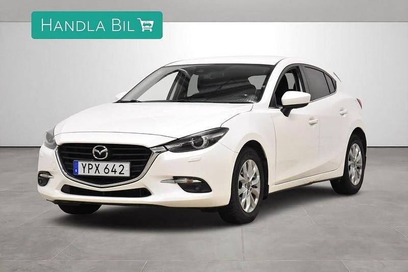 Vit Begagnad 2018 Mazda 3 Inclusive Halvkombi | 129 900 kr (Marknadspris) - Bild 1/4