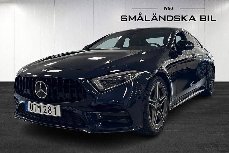 Manufaktur cavansitblå metallic Begagnad 2018 Mercedes CLS350 AMG line Halvkombi | 469 000 kr - Bild 1/4