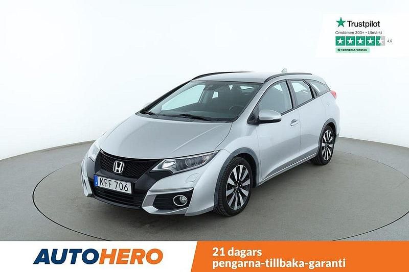 Silver Begagnad 2015 Honda Civic Sport Kombi | 130 000 kr (Marknadspris) - Bild 1/4
